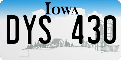 IA license plate DYS430