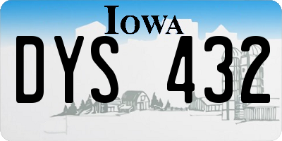 IA license plate DYS432
