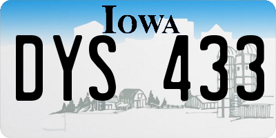 IA license plate DYS433