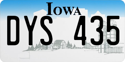 IA license plate DYS435