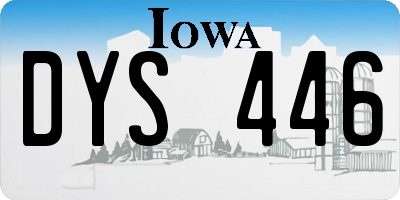 IA license plate DYS446