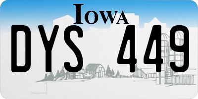 IA license plate DYS449