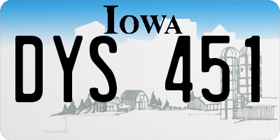 IA license plate DYS451