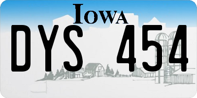 IA license plate DYS454