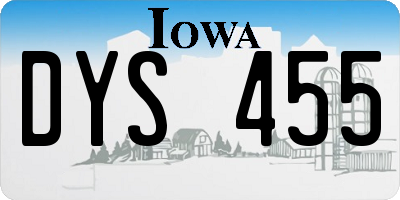 IA license plate DYS455