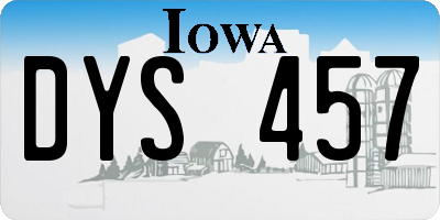 IA license plate DYS457
