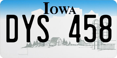 IA license plate DYS458
