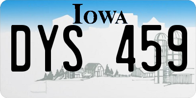 IA license plate DYS459