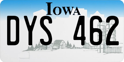 IA license plate DYS462