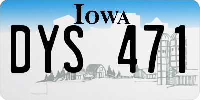 IA license plate DYS471