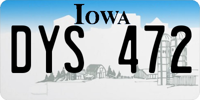 IA license plate DYS472