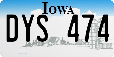 IA license plate DYS474