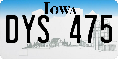 IA license plate DYS475