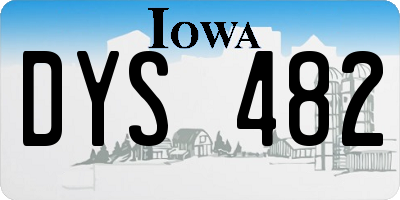 IA license plate DYS482