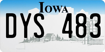 IA license plate DYS483