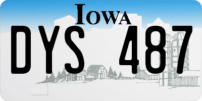 IA license plate DYS487