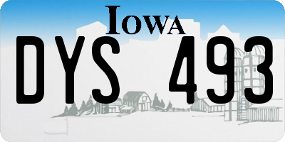 IA license plate DYS493