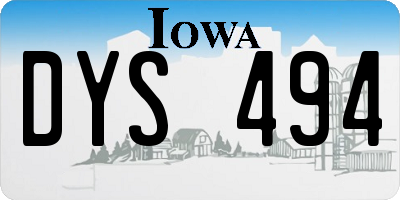 IA license plate DYS494