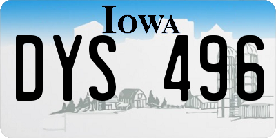 IA license plate DYS496