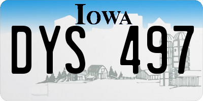 IA license plate DYS497