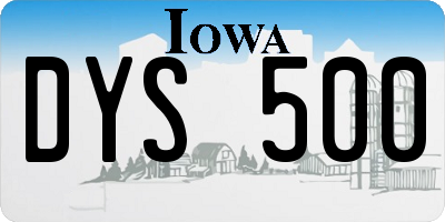 IA license plate DYS500
