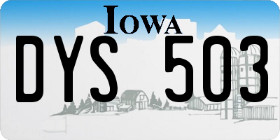 IA license plate DYS503