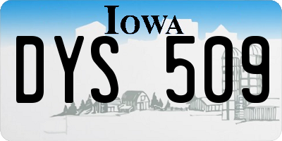 IA license plate DYS509