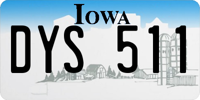 IA license plate DYS511