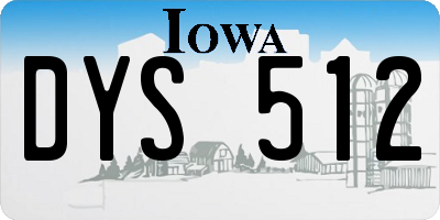 IA license plate DYS512