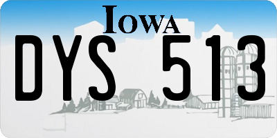 IA license plate DYS513