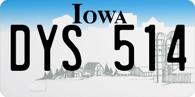 IA license plate DYS514