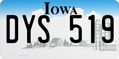 IA license plate DYS519
