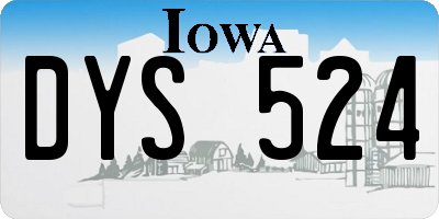 IA license plate DYS524