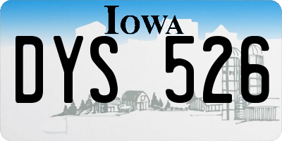 IA license plate DYS526