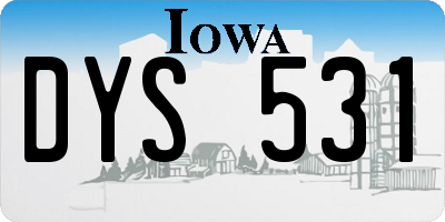 IA license plate DYS531