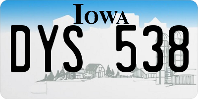 IA license plate DYS538