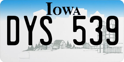 IA license plate DYS539
