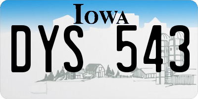 IA license plate DYS543