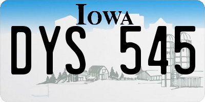 IA license plate DYS545