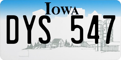 IA license plate DYS547