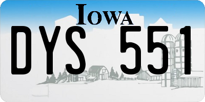 IA license plate DYS551