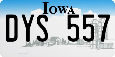 IA license plate DYS557