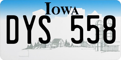 IA license plate DYS558