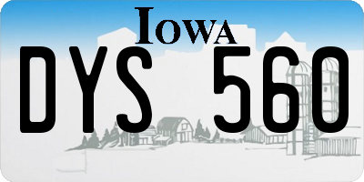 IA license plate DYS560