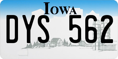 IA license plate DYS562