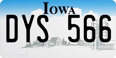 IA license plate DYS566