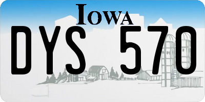 IA license plate DYS570