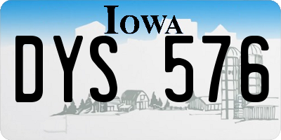 IA license plate DYS576