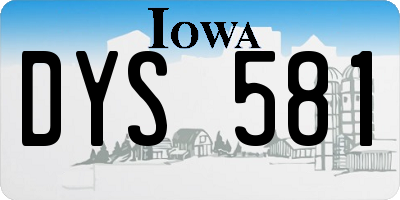 IA license plate DYS581