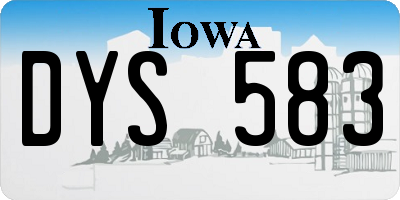 IA license plate DYS583